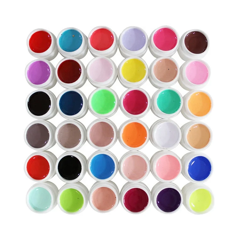 Professional nail uv lamp gel Pure Color UV nail art gel polish Long Lasting Solid Nail Gel 36Colors