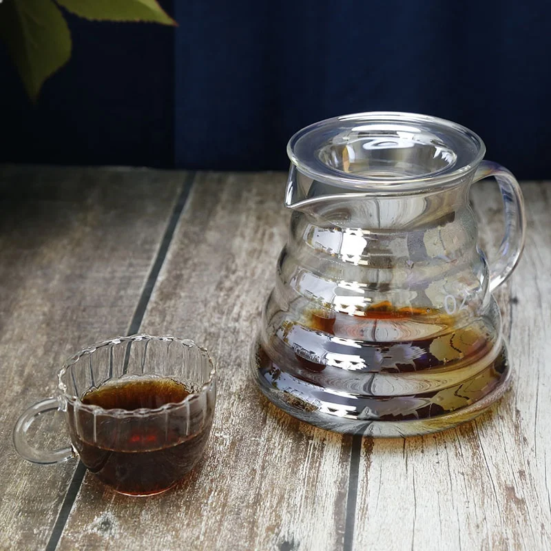 colorful  glass coffee pot  rainbow color pour over coffee maker