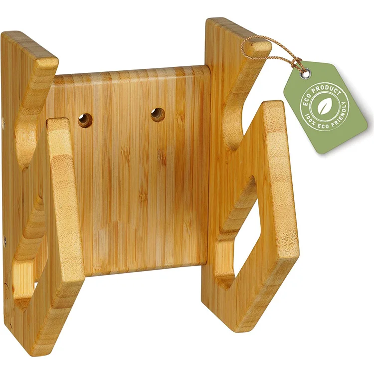 Bamboo Wall Mount Snowboard Holder Skateboard Storage Display Rack for Hanging Any Board Wakeboards Longboards and Kiteboards