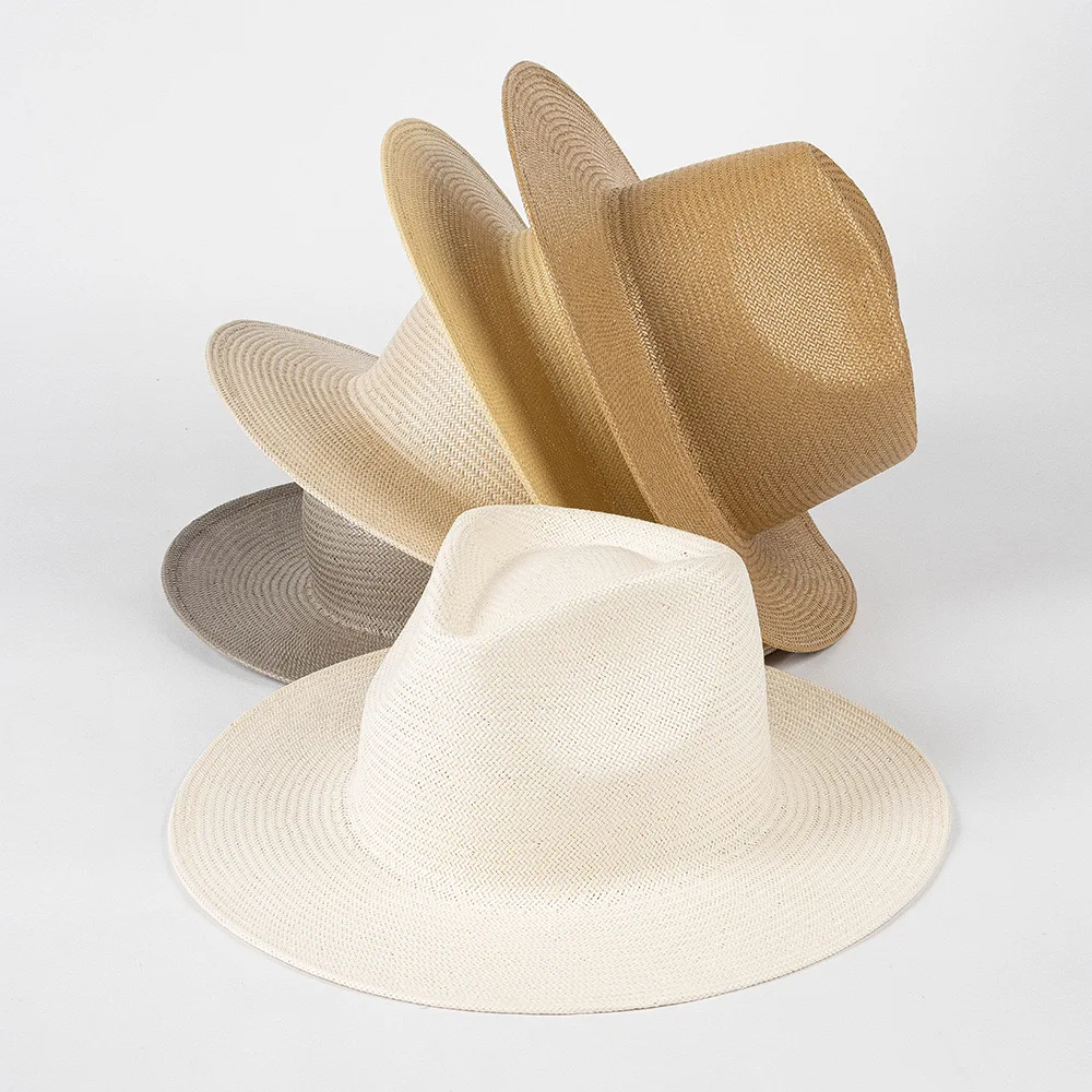 2024 Summer New Arrival Custom Hand Weave Fine Sun Plain Blank Toyo Paper Straw Panama Hat