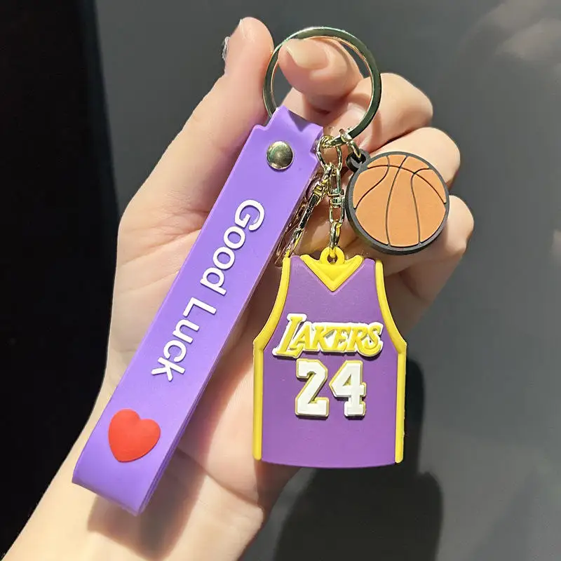 Basketball Jersey Keychain 24 Jersey 23 Jersey Keychain Backpack Pvc Doll Pendant Car Keychain