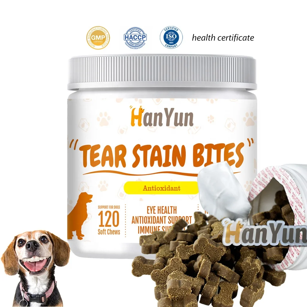 Hanyun OEM Tear Stain Support Soft Chews for Dogs -Health Multivitamin Dog Tear Stain-OEM/ODM Remover Organic Pet Supplement