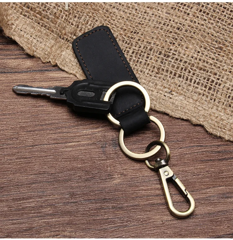 Wholesale Genuine Luxury Premium Retro Leather Key chain custom genuine leather keychain