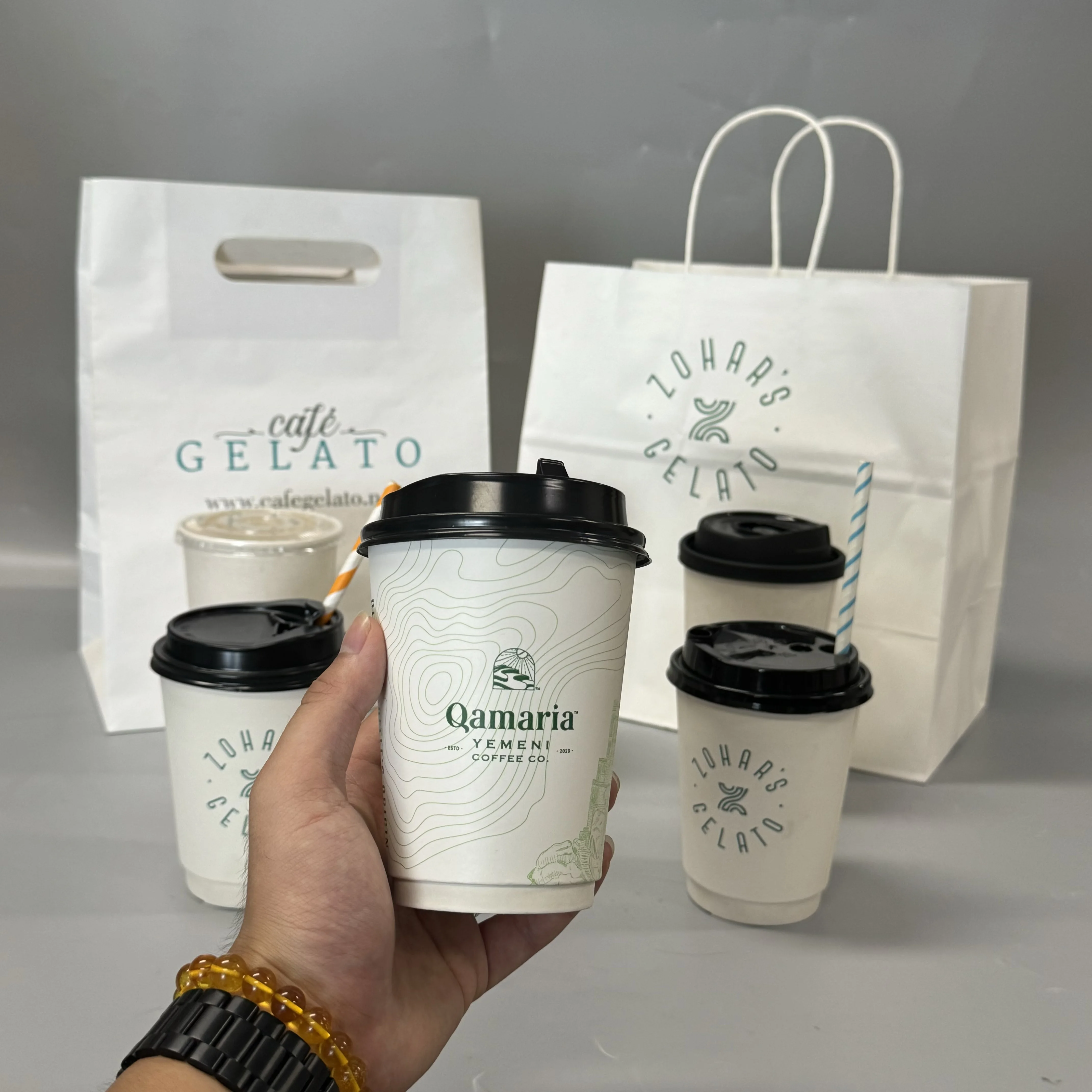 Disposable Double Wall Single Wall Coffee Cups for Mile Tea Hot Drinks Food Grade Paper Cups with Lid