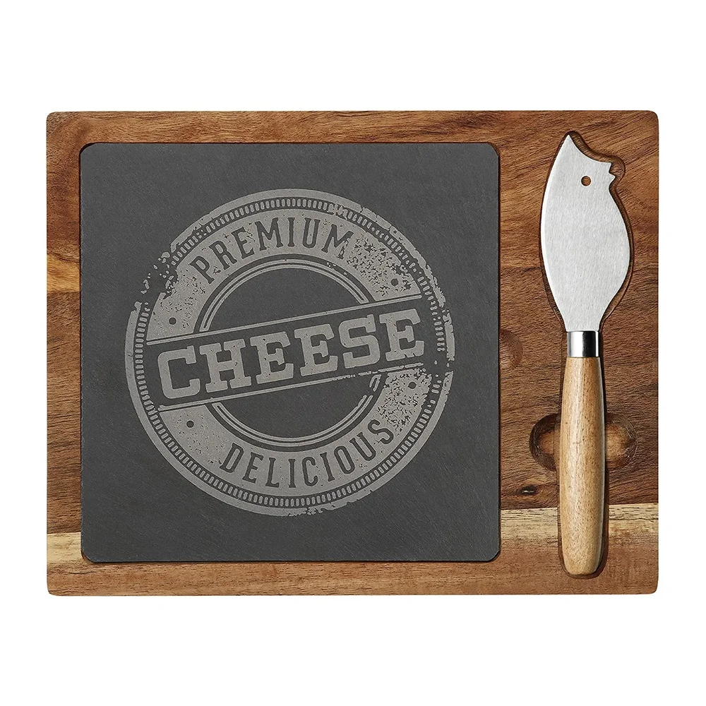 Hot selling meat charcuterie platter acacia wood charcuterie boards set slate wooden cheese board