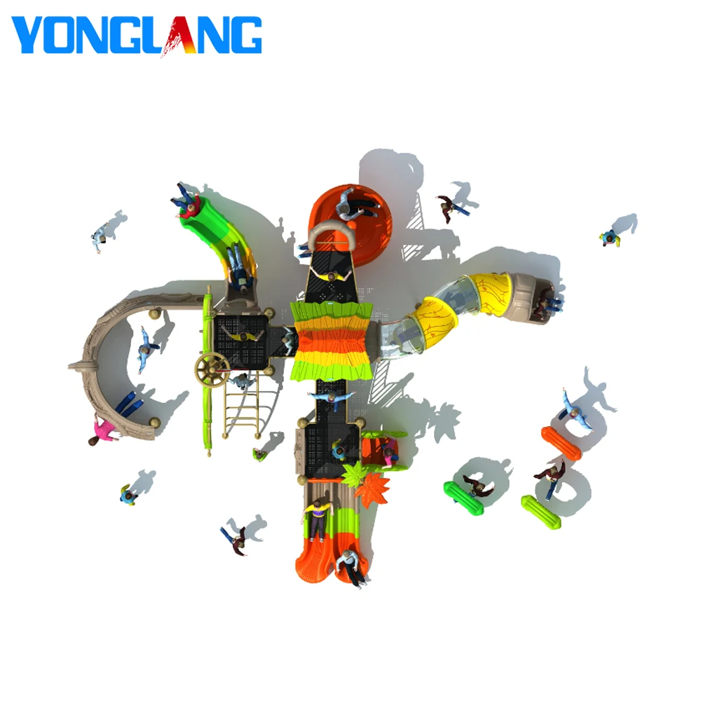 Новая уличная пластиковая игровая площадка с пиратским кораблем для продажи