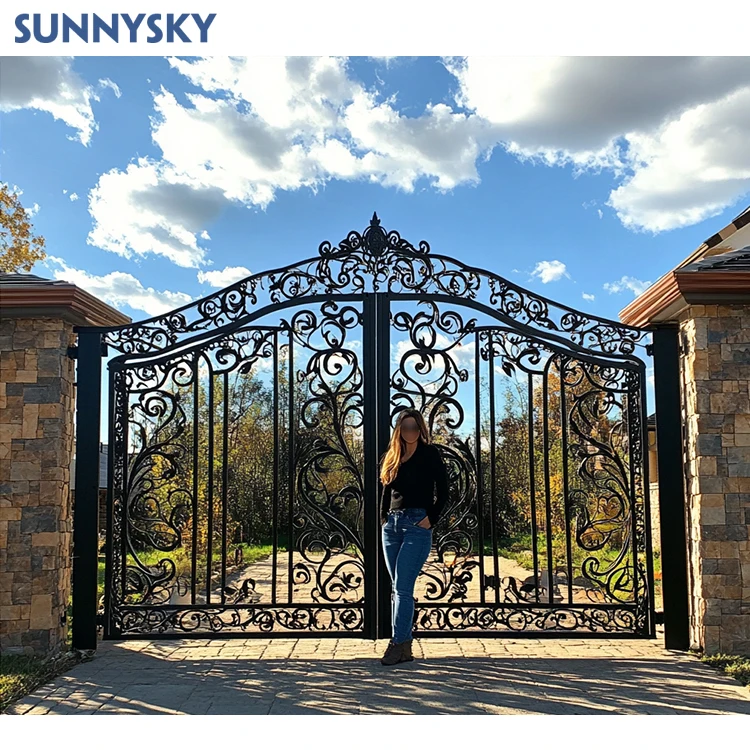 Кованые ворота Sunnsyky для дома качелей специальный дизайн металлические заборы безопасности стальные
