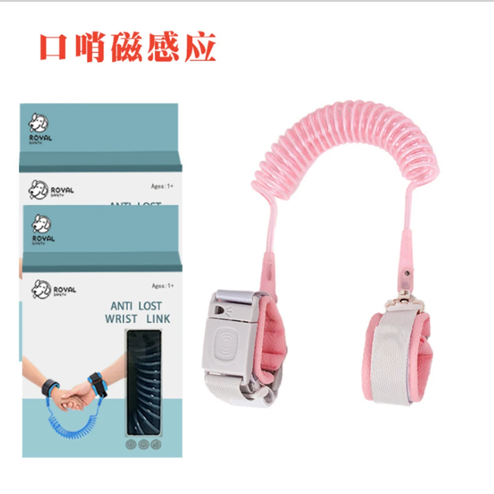Anti Lost Wrist Link with magnetism Induction Lock  Toddler Wrist Leash for Kids Child Safety Reflective Strip