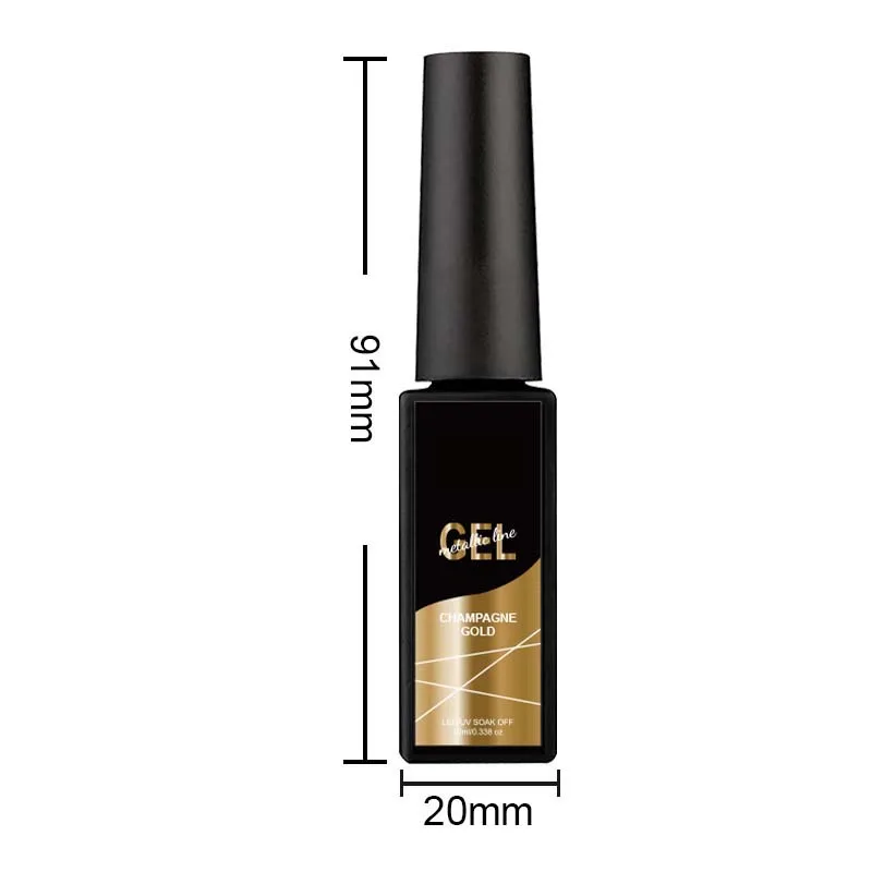 Mirror Chrome 3D Effect 10ml Metal Painted Drawing Gel Polish Nail Art Silver Metallic Gel Liner