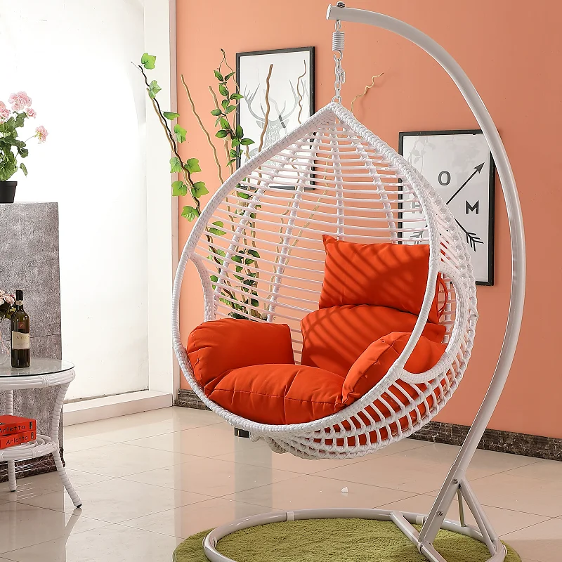 Metal rope swing handing 2 person hammock egg shape shaped chair swing bird egg swing for villa exterior