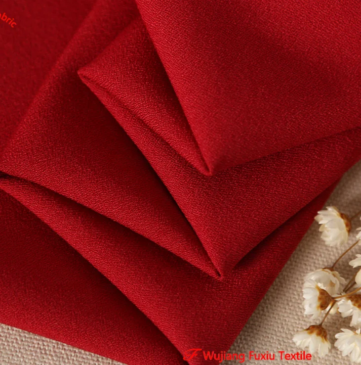 high quality double sides polyester thick moss crepe fabric composition