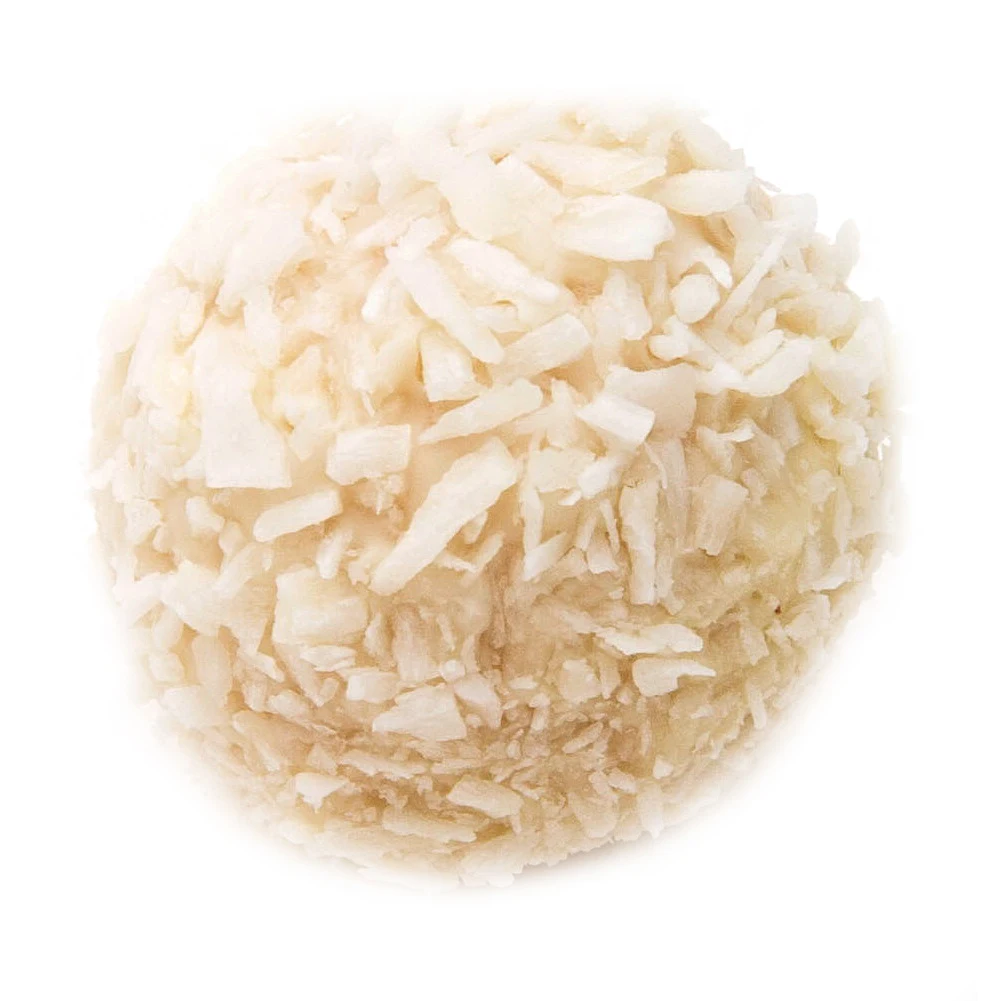 
Chinese not turkish Thailand coconut white chocolate rolls ball shape snacks 