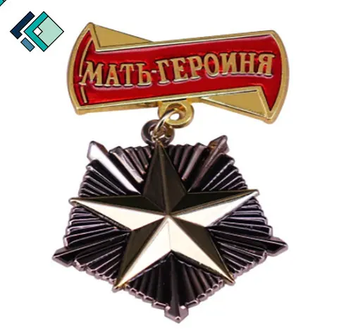 
China Manufacturer Supply Hot Style Military Medal Order of Lenin Russian Soviet USSR Medal Award Custom Embossed Medal Brooch 