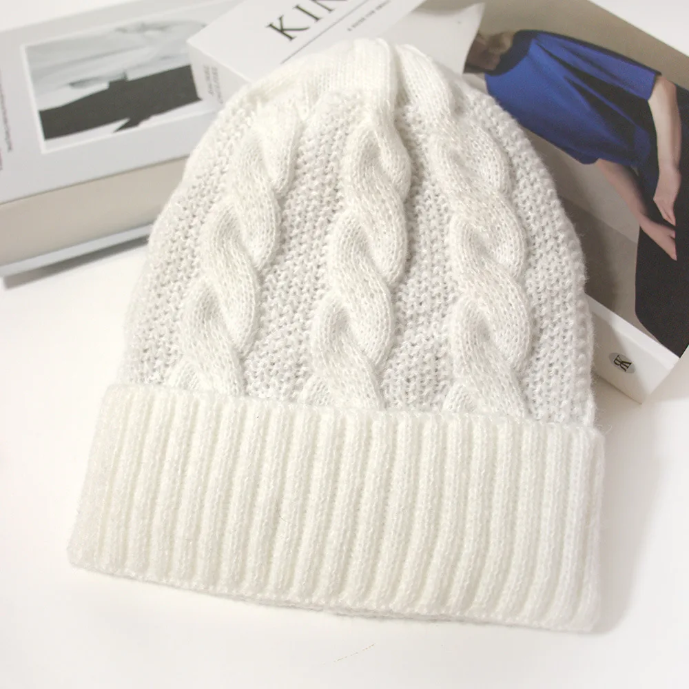 Оптовая продажа с фабрики, зимняя вязаная шапка с вышивкой и индивидуальным логотипом, облегающие шапки, Универсальная Ретро шапка с 3D алмазным узором