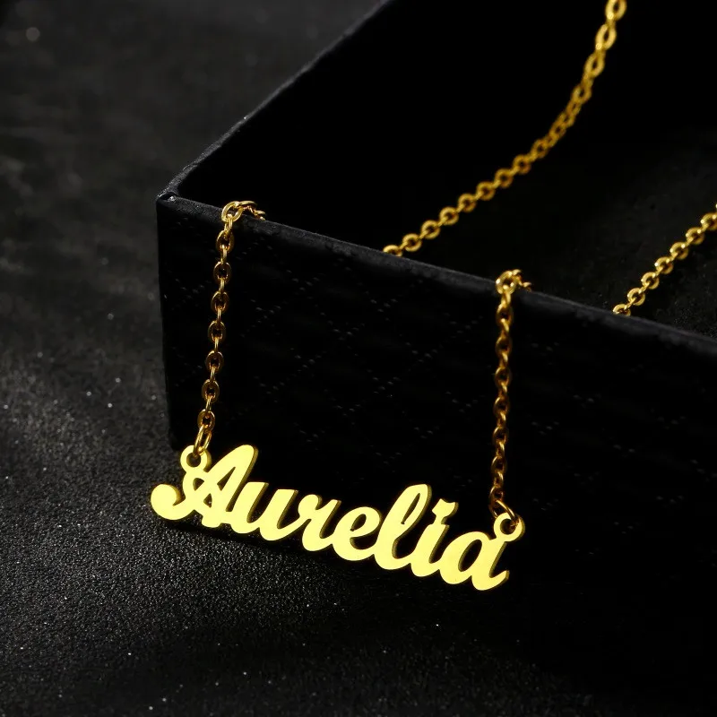 Stainless Steel Customized Name Necklaces for Women Personalized Necklace Stethoscope Letter Heart Butterfly Pendant Jewelry