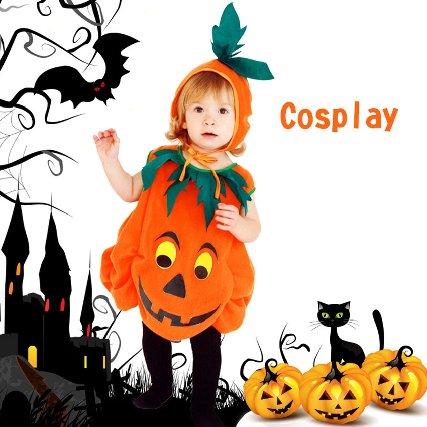 
Wholesale Halloween Lovely Pumpkin baby Funny Pumpkin Dress Clothing Costumes for Kids 