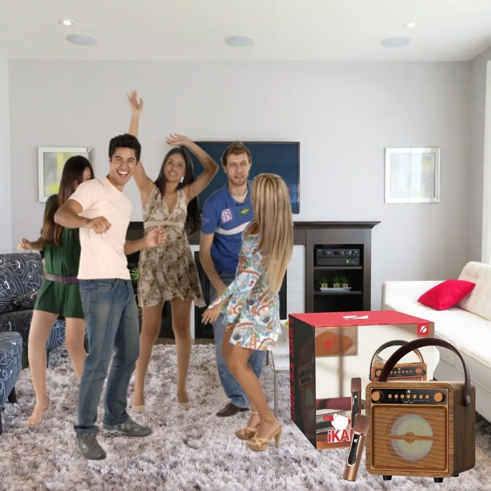 10W Retro Radio With Microphone Kts Subwoofer Sound System Party Box Mini Karaoke Speaker Audio Stereo Speakers