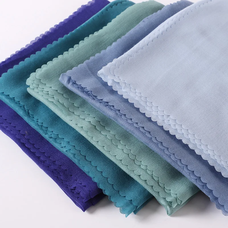 Malaysia Indonesia wholesale wrap headscarf cotton linen Viscose Chiffon Polyester square edge Hijabs indian scarves