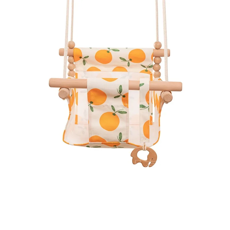 Superior goods Baby patio swing indoor fabric toys children cloth pocket floral swing outdoor hanging basket baby rocking chair