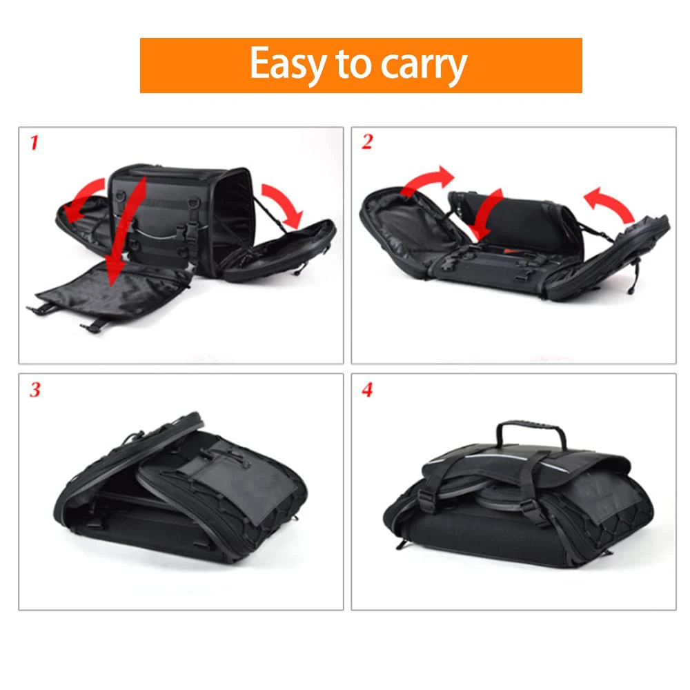Motorcycle duffel bag, motorcycle tail bag, large capacity 65-85L expandable motorcycle tank bag