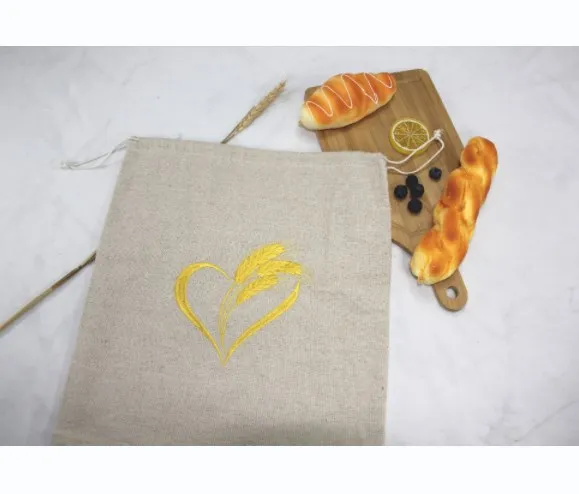 national style reusable food produce linen kitchen storage large envelope bread embroidery linen bag food