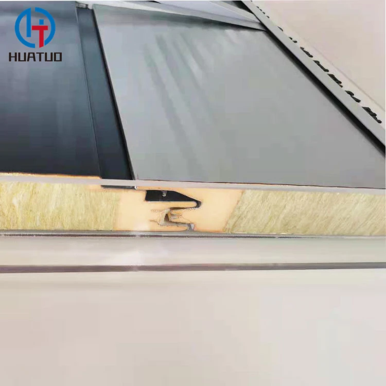 Sandwich panels rock wool insulation board with PU edge sealing fireproof A grade pu/pir Rock wool sandwich panel