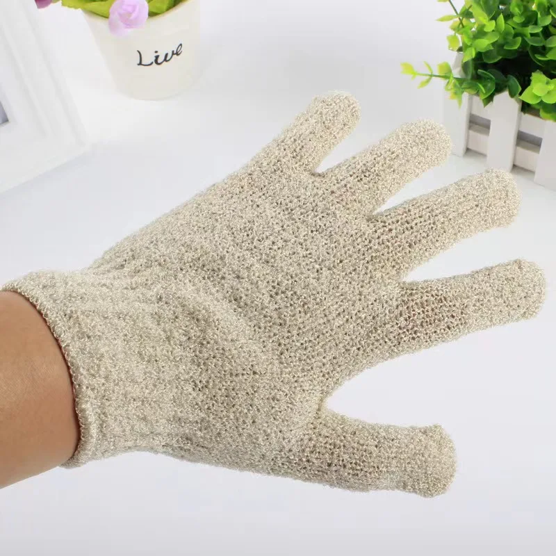Eco Friendly Bamboo Charcoal Bath Gloves Soft Mesh Body Exfoliating Brushes Glove Mitt