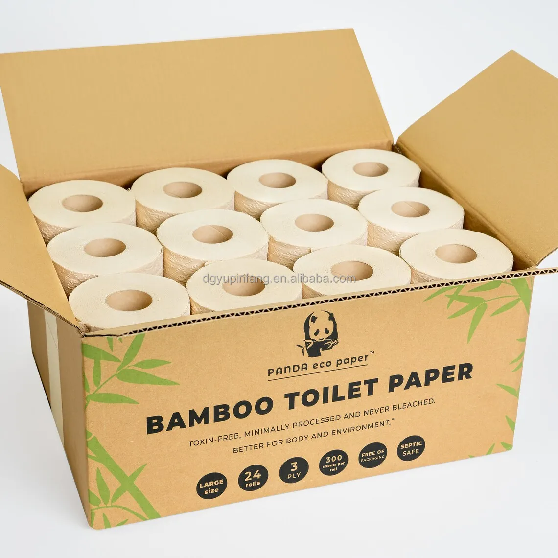 Hot Selling Individually Wrapped 3 Ply Pure Bamboo Toilet Paper Roll