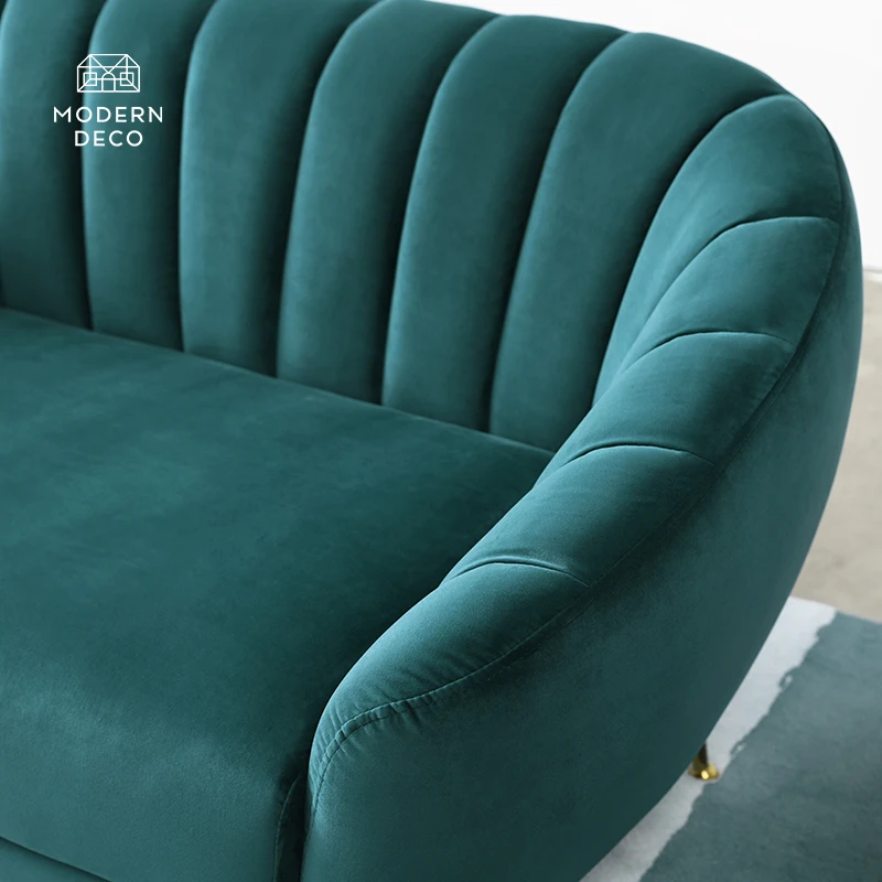 velvet modern curved sofa living room