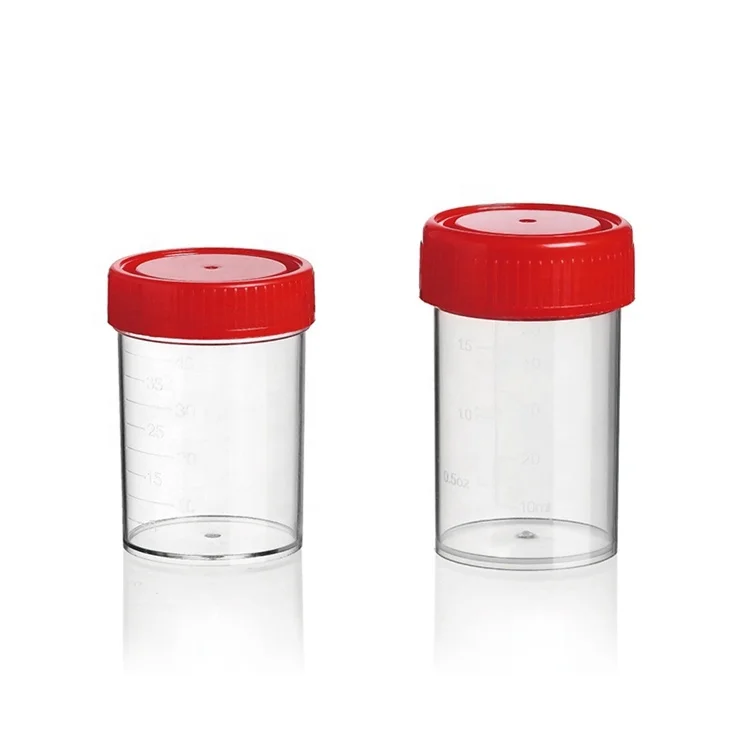 Sterile urine test container disposable plastic sample test container for urine collection