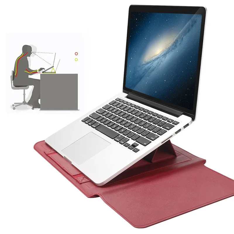 Bag + Power Case + Cable Tie + Mouse Cover Soft PU Leather Laptop Bags for MacBook Air/Pro Microsoft Surface Book