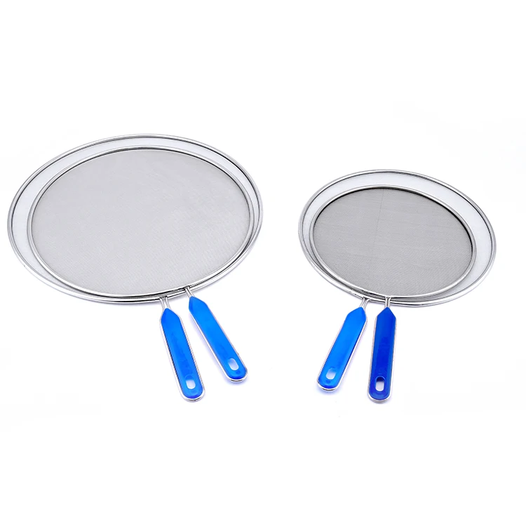 Kitchen Tools Minli Stainless Steel oil Splatter Screen Guard With Plastic Handle For Kitchen