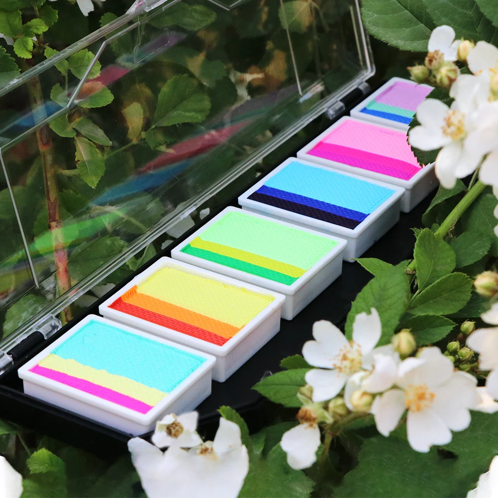 GP Professional Face Paint Kit with Split Cakes Water Based Face Painting Colors for Kids and Adults  Rainbow Face Paint Palette