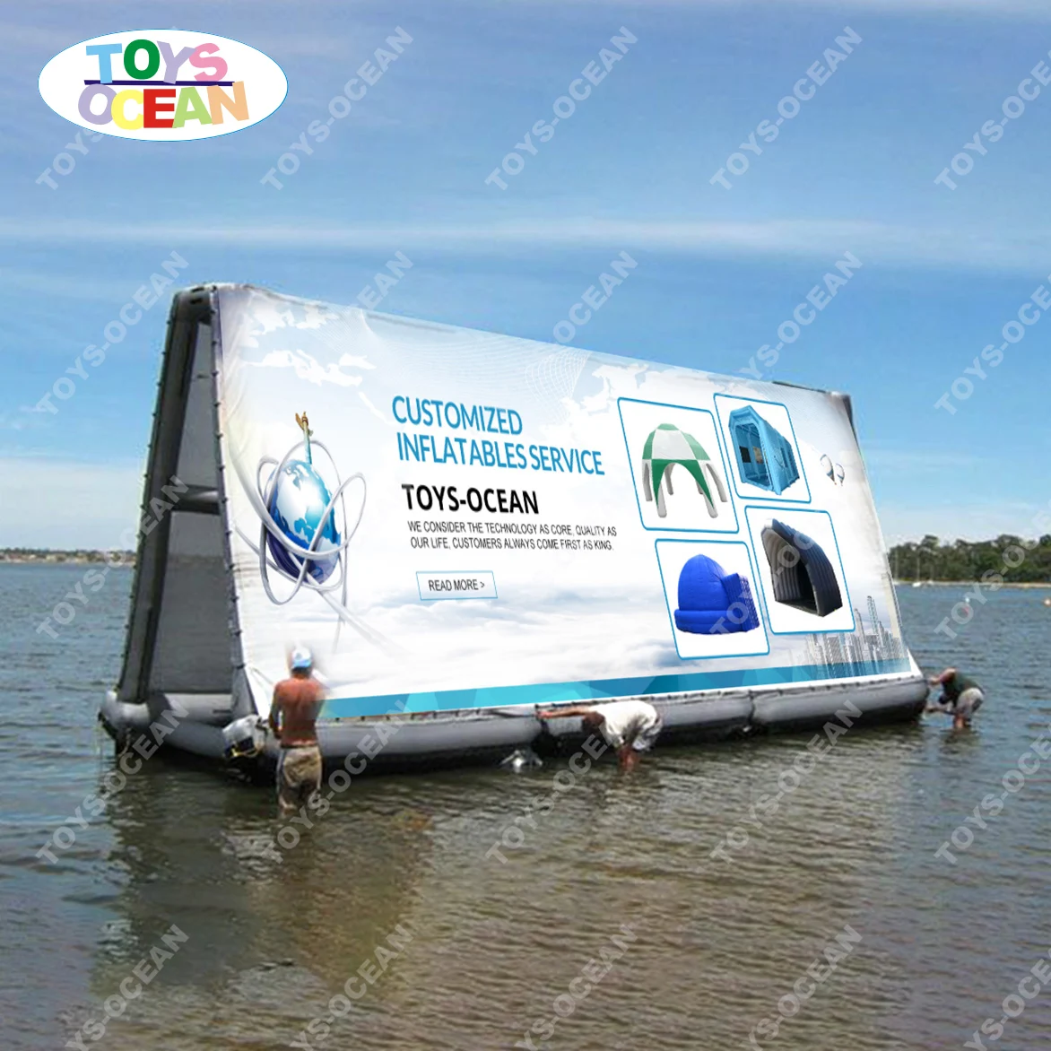 Новый водный Плавающий надувной рекламный щит, надувной водный рекламный экран