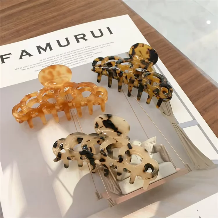 SP New Arrived Korean Jumbo Resin Clamp Accessories Cellulose Tortoise Shell Acetate Large Hair Claw Clip