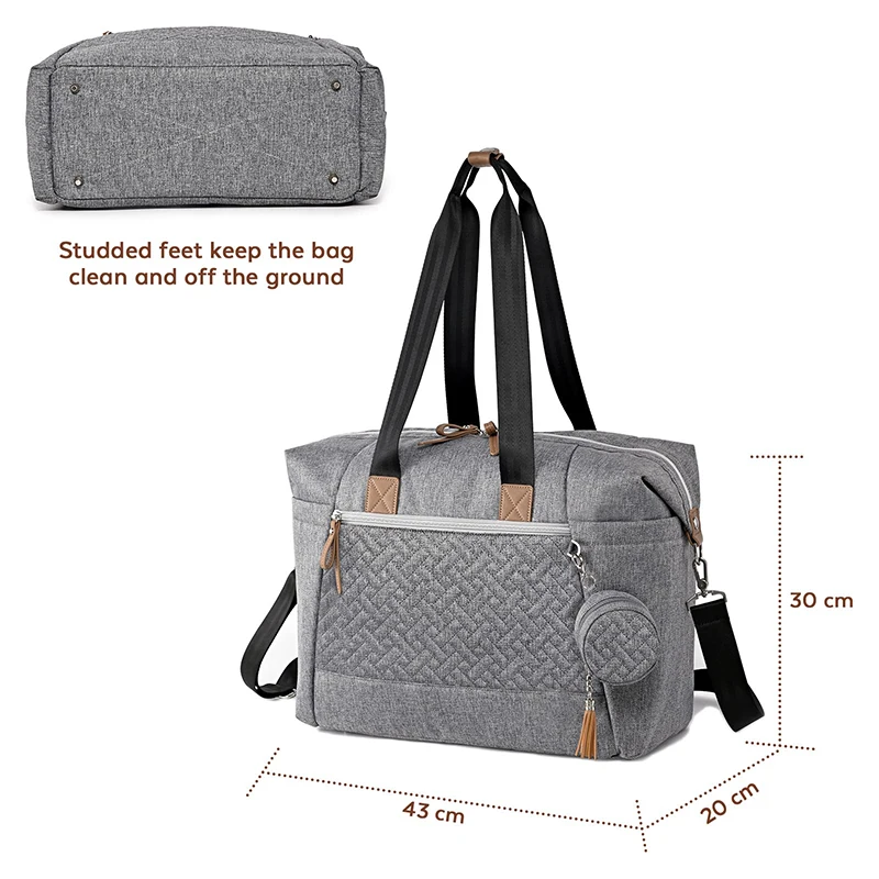 Changing Bag Large Nappy Bags for Mum and Dad Stylish Travel With Dummy Holder Mat
