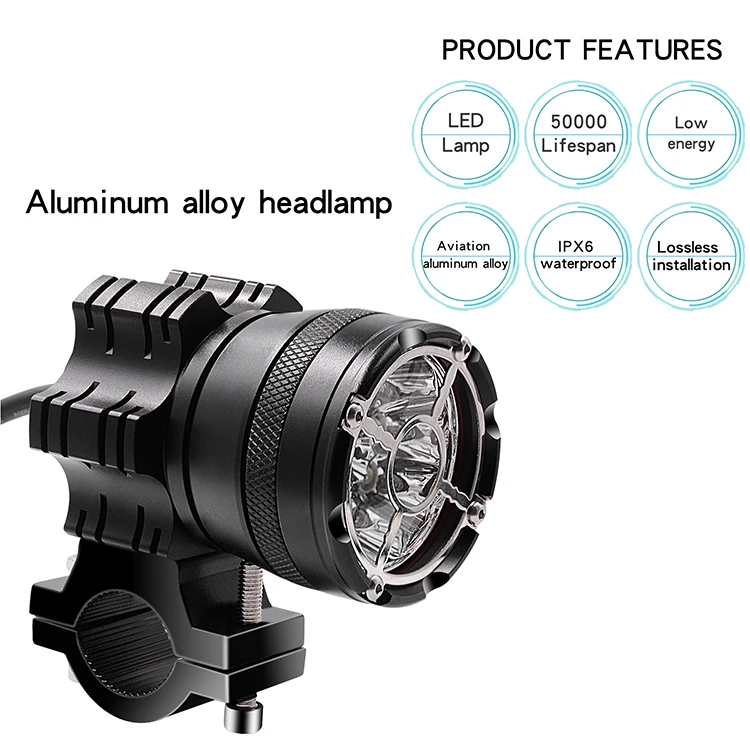 Система освещения для мотоцикла, 12 В, внешний вспомогательный фонарь из алюминиевого сплава, светодиодные фары для мотоциклов, фары