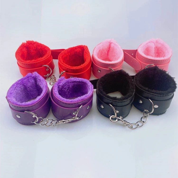 Handcuffs PU Leather Restraints Bondage Cuffs Roleplay Tools Sex toys for Couples Game 4 Colors