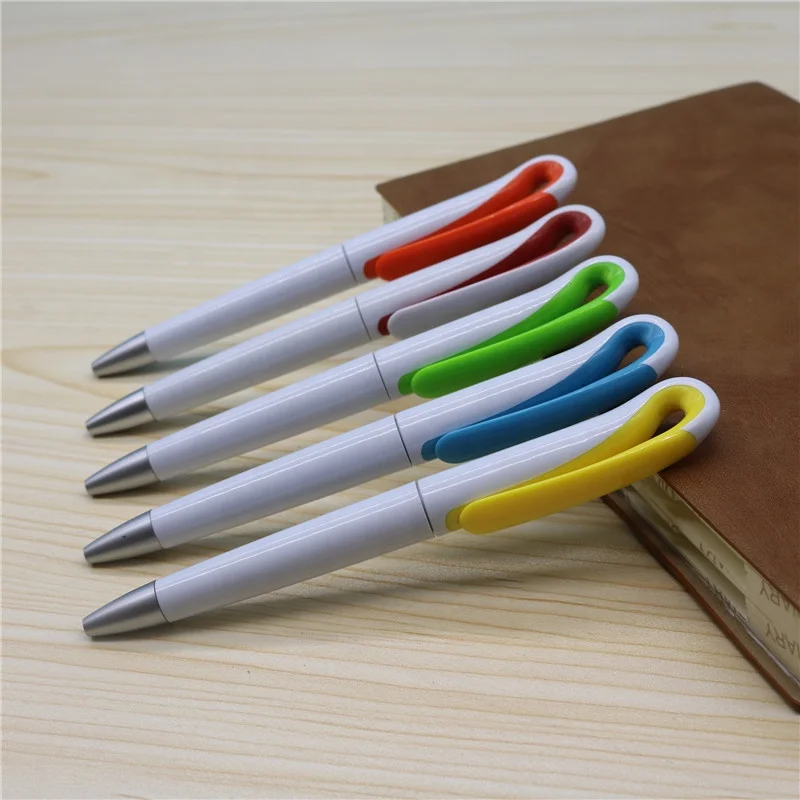Promotional luxury white slim twist mechanism hotel Custom logo ball point Pen