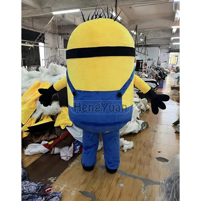 Outdoor Customized Inflatable Cartoon Charater Costume Wear Bule Clothes Inflatable Yellow Cartoon Man Costume