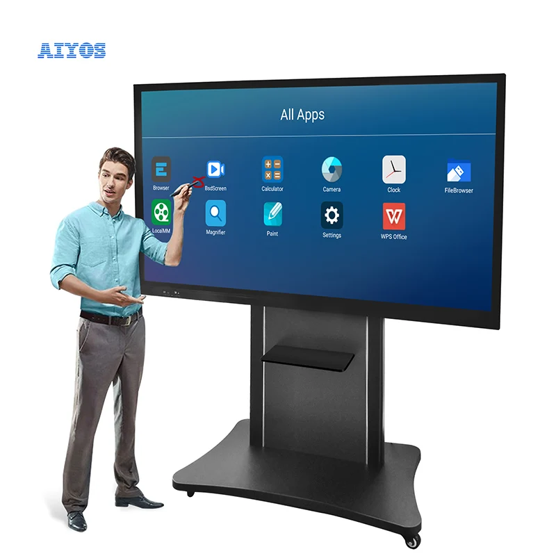 All in one 55 Inch 4K LCD Touch Screen TV smart interactive whiteboard for Classroom and Meeting