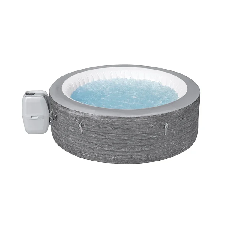 ICEGALAX Round Shape Outdoor Spa Bath Tubs Hot Soaking Bathtub Inflatable Swimming Pool Large Capacity for 6 Person