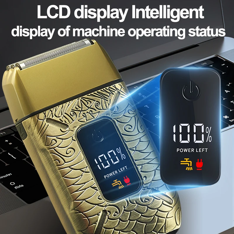 4D Заводская LK3305 цельнометаллическая бритва с ЖК-дисплеем IPX6 Водонепроницаемая для парикмахерской из фольги профессиональная электробритва мужчин
