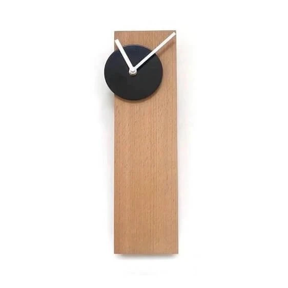 JUNJI Modern Wood Minimalist Clock Geometric Wall Clock