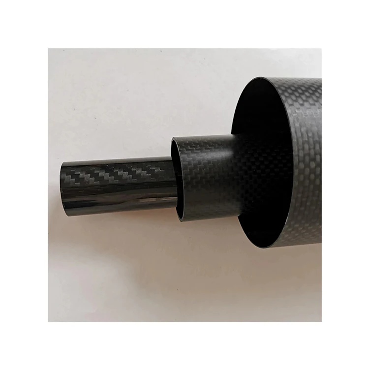 Обычный размер саржа/простой черный цвет 3k Углеродное волокно круглая трубка