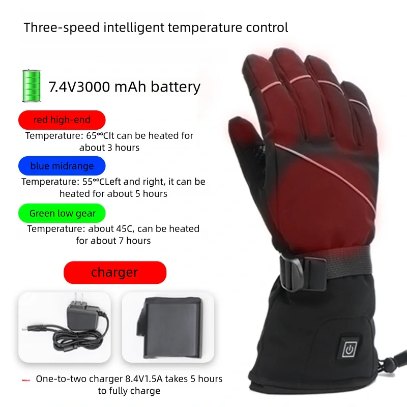 Winter Riding Skiing Skating Hiking Other Outdoor Sports Waterproof Windproof Gloves Touchscreen Heating Gloves
