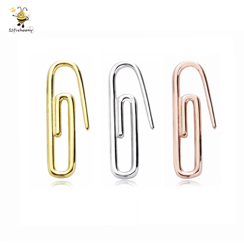 В наличии 925 стерлингового серебра изготовленным на заказ логосом один панк без камень английская булавка Скрепка овальные серьги для женщин и мужчин