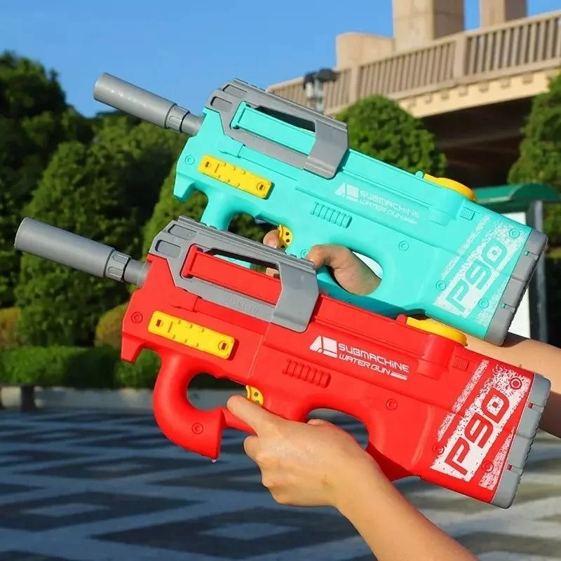 Automatic P90 Water Squirt Guns High Capacity Water Super Soaker Gun Toy For Summer Electric Water Gun