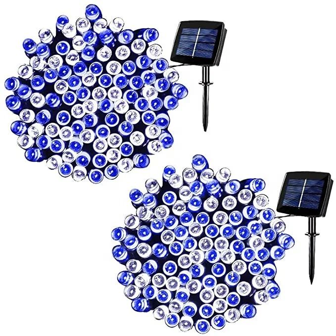  Hot Sell 2 Pack 72ft 200LED Solar Powered String Lights Fairy Outdoor Waterproof for Christmas Patio