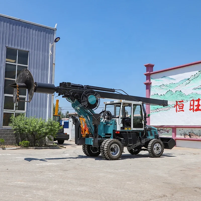 mini ground screw bore electric tractor auger piles driver 2000mm hydraulic piling drilling rig machine
